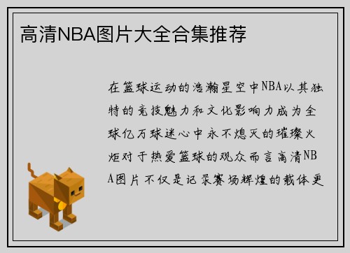 高清NBA图片大全合集推荐